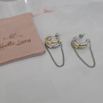 Vintage Bold two tone earrings, circular design earrings, bold abstract two tone Earrings, Simple Ear hole free, Ear bone clip, gold ear bone clip, gold ear hole earrings, Water resistant gold hoops, tarnish free gold open hoops, Lightweight Chunky Open Hoops, 14k lightweight chunky hoops, 14k gold hoops, 14k Double tone hoops, 18k Gold Filled lightweight hoops, 18k Gold Filled hoops, classy gold hoops, bold gold hoops, chunky double tone hoops, chunky medium gold hoops, chunky medium double tone hoops, 