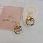 Vintage Bold two tone earrings, circular design earrings, bold abstract two tone Earrings, Simple Ear hole free, Ear bone clip, gold ear bone clip, gold ear hole earrings, Water resistant gold hoops, tarnish free gold open hoops, Lightweight Chunky Open Hoops, 14k lightweight chunky hoops, 14k gold hoops, 14k Double tone hoops, 18k Gold Filled lightweight hoops, 18k Gold Filled hoops, classy gold hoops, bold gold hoops, chunky double tone hoops, chunky medium gold hoops, chunky medium double tone hoops, 
