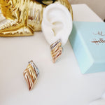 Bold golden studs, bold three tone earrings, bold silver earring, chunky golden studs, geometric jewelry, spiral earrings, spiral silver earrings, hearts silver medium earrings, Silver classy earrings, hearts earrings, self love earrings, silver chunky hearts earrings, two tones chunky earrings, hypoallergenic earrings, two tone everyday hoops, 18k gold plated earrings, Waterproof earrings, Silver and gold earrings, Durable earrings, Elegant earrings, Timeless design, aesthetic earrings, timeless earrings, 