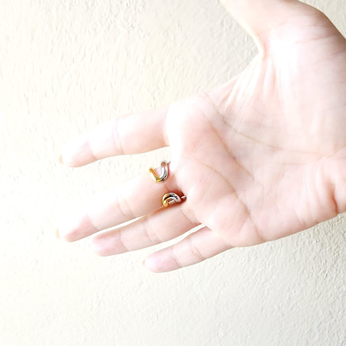 Two tone hoops, two tone earrings, two tone everyday earrings, gold and silver hoops, gold and silver earrings, Water resistant gold hoops, tarnish free gold open hoops, Lightweight Chunky Open Hoops, 14k lightweight chunky hoops, 14k gold hoops, 14k Double tone hoops, 18k Gold Filled lightweight hoops, 18k Gold Filled hoops, classy gold hoops, bold gold hoops, chunky double tone hoops, chunky medium gold hoops, chunky medium double tone hoops, 