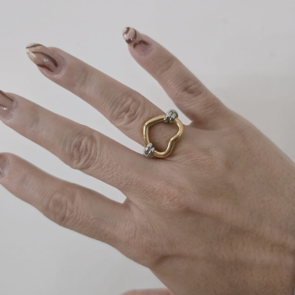 Two tone ring, two tone heart ring, two tone love ring, heart ring, chunky heart ring, promise ring, bold heart ring, valentine gift, jewelry gift for valentines, love ring, love jewelry, gift for wife, gift for friend, friendship gifts, self love ring, amor propio anillo, anillo de corazon, waterproof ring, waterproof jewelry, timeless jewelry, timeless ring, gift for girlfriend, soulmate ring, elegant ring, classy ring, dainty ring, everyday ring, must have ring, must have jewelry