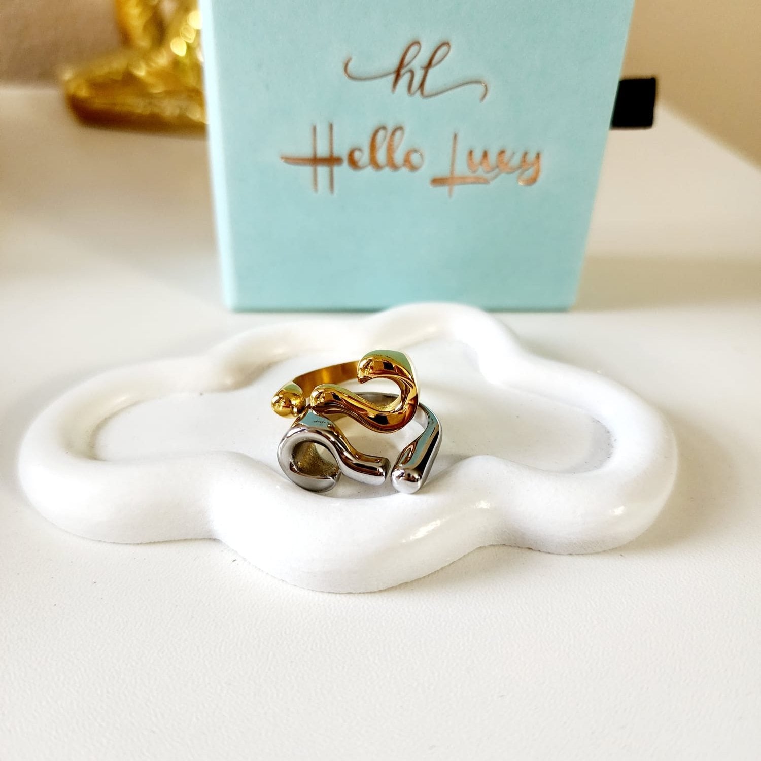 Question marks Rings Bundle, Questions rings, guess what adjustable two tone rings, bold question mark rings, chunky rings, fashion lover gift, adjustable wave rings, Silver question mark ring, gold unique ring, Water Resistant Jewelry, geometric rings, gift guide jewelry, gift ideas for her, christmas gift for her