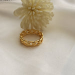 Water resistant jewelry, Hypoallergenic jewelry, tarnish free jewelry, 18k Gold Plated rings, Vintage gold ring, Minimalist ring, Ellie Vail Jewelry, Ellie Vail ring, Hey Harper Jewelry, waterproof jewelry, waterproof ring, she is gold jewelry, pandora rings, kylie jenner necklace, Hello Luxy, Fine Jewelry, Tik Tok Jewelry, Tik Tok Fashion, Best Gift for wife, Wife best gift, stackable ring, golden stackable ring, cuban ring, 18k gold plated cuban ring, 18k gold plated bold ring