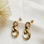 Water resistance jewelry, Hypoallergenic jewelry, does not tarnish jewelry, Gold Plated Necklaces, Vintage Necklace, Minimalist Jewelry, Hello Luxy, Fine Jewelry, Tik Tok Jewelry, Tik Tok Fashion, Best Gift for wife, Wife best gift, gold chunky earrings, gold cuban earrings, gold cuban chain drop earrings