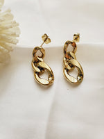 chunky cuban earrings, chunky drop earrings, chunky earrings, thick gold hoop, gold hoop earrings, chunky gold hoop, hypoallergenic hoops, gold hoop earring, chunky hoops, small hoop earring, helloluxyjewelry, hoop earrings, croissant earrings, croissant hoops, gold filled hoops, twisted curved hoop, cuban rings, bold earrings, 18k gold earrings, water resistant earrings water resistance jewelry