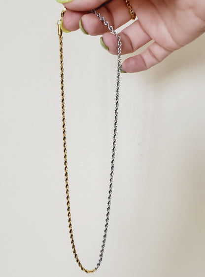 Double tone Necklace, 18k Gold Plated Necklace, Gold and Silver Herringbone Necklace, Herringbone gold Necklace, Herringbone Silver Necklace, Hello Luxy Jewelry, Ellie Vail Jewelry, The Views and Co Jewelry, Hey Harper Jewelry, Water Resistant Necklace, Water Resistant Jewelry, Tarnish Free Jewelry, Gift for wife, Jewelry for her, Sister Necklace, Christmas Jewelry Gift, Jewelry Gift Guide