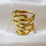 Water resistant jewelry, Hypoallergenic jewelry, tarnish free jewelry, Gold Plated Necklaces, Vintage Necklace, Minimalist Jewelry, Ellie Vail Jewelry, Ellie Vail Necklace, Hey Harper Jewelry, waterproof jewelry, cali tiger jewelry, cali tiger necklaces, 1980 jewelry, she is gold jewelry, kylie jenner necklace, Hello Luxy, Fine Jewelry, Tik Tok Jewelry, Tik Tok Fashion, Best Gift for wife, Wife best gift, Unique Stylish Ring, Statement large ring, Big Irregular Ring, Irregular Statement Ring