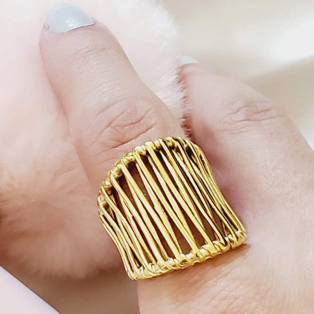 Adjustable Bold gold ring, Chunky dainty ring, Bold Abstract Ring ...