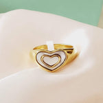 Water resistant jewelry, Hypoallergenic jewelry, tarnish free jewelry, Gold Plated Necklaces, Vintage Necklace, Minimalist Jewelry, Ellie Vail Jewelry, Ellie Vail Necklace, Hey Harper Jewelry, waterproof jewelry, cali tiger jewelry, cali tiger necklaces, 1980 jewelry, she is gold jewelry, kylie jenner necklace, Hello Luxy, Fine Jewelry, Tik Tok Jewelry, Tik Tok Fashion, Best Gift for wife, Wife best gift, mother pearl gold ring, white heart ring, white double heart ring, gold and white ring