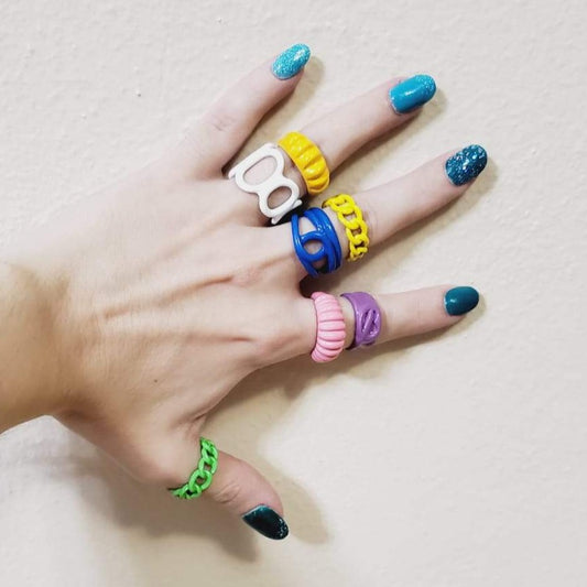 Candy Rings, Colorful Rings, Pride Rings, Summer Rings, Summer Essentials, Rainbow Rings, Color Rings, Happy Face Rings, Cubanas Rings, Croissant Rings, Twisted Rings, Pearls Rings, Smile Face Rings, Happy Face Rings, Gucci Rings, GG Rings