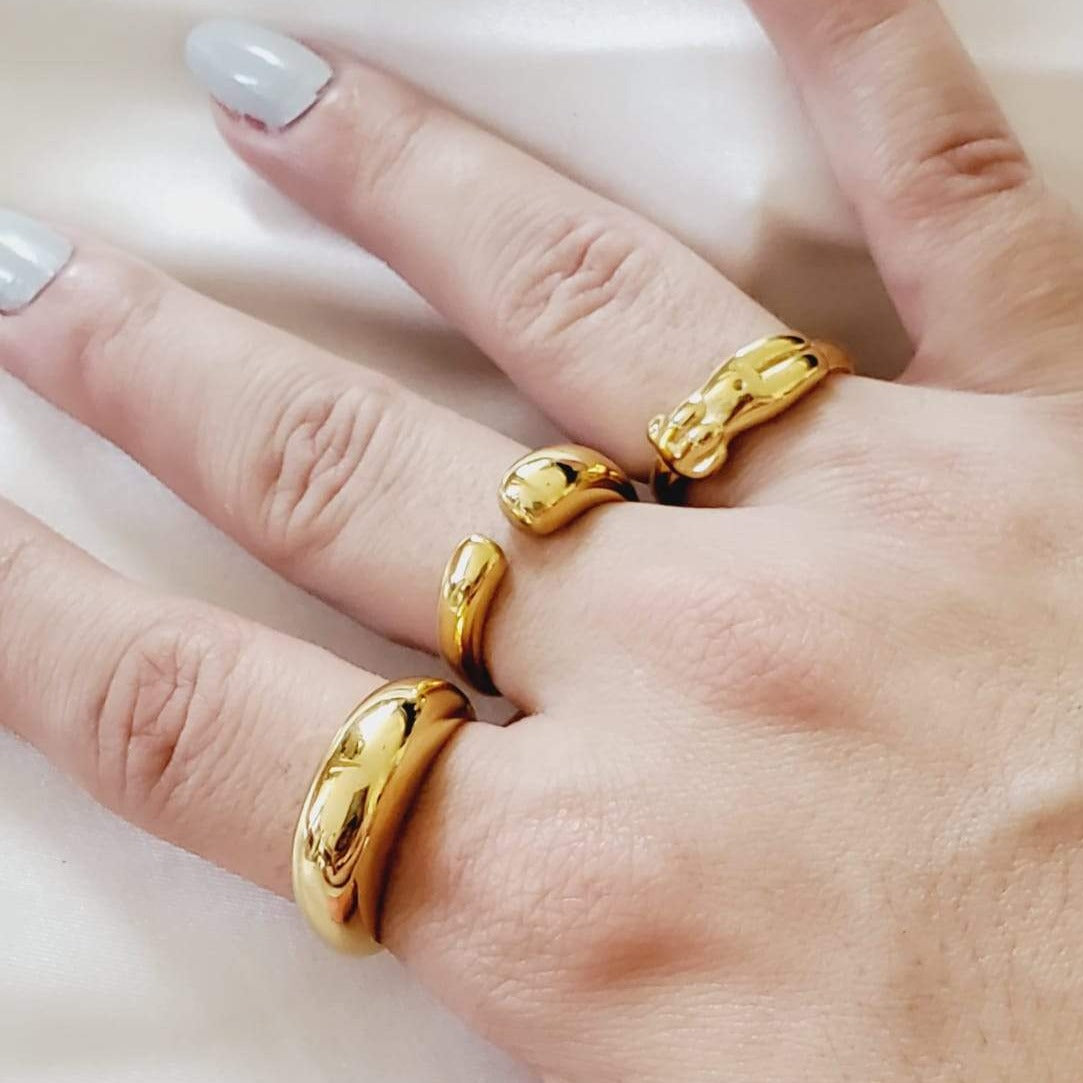 minimalist ring, chunky ring, gold plated ring, gold ring, water resistant ring, sweat resistant ring, tarnish free ring, hypoallergenic ring, vintage ring, bold ring