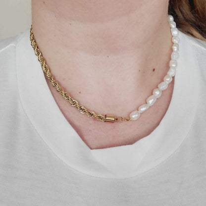 Water Resistant Jewelry, Water Resistant Necklace, Tarnish Free Necklace, Tarnish Free Jewelry, Hypoallergenic Necklace, Hypoallergenic Jewelry, Pearl Necklace, Pearl Jewelry, Hey Harper Jewelry, Missomma Jewelry, Ellie Vail Jewelry, Minimalist Jewelry, Gift for her, Gift for mom, Bold Look