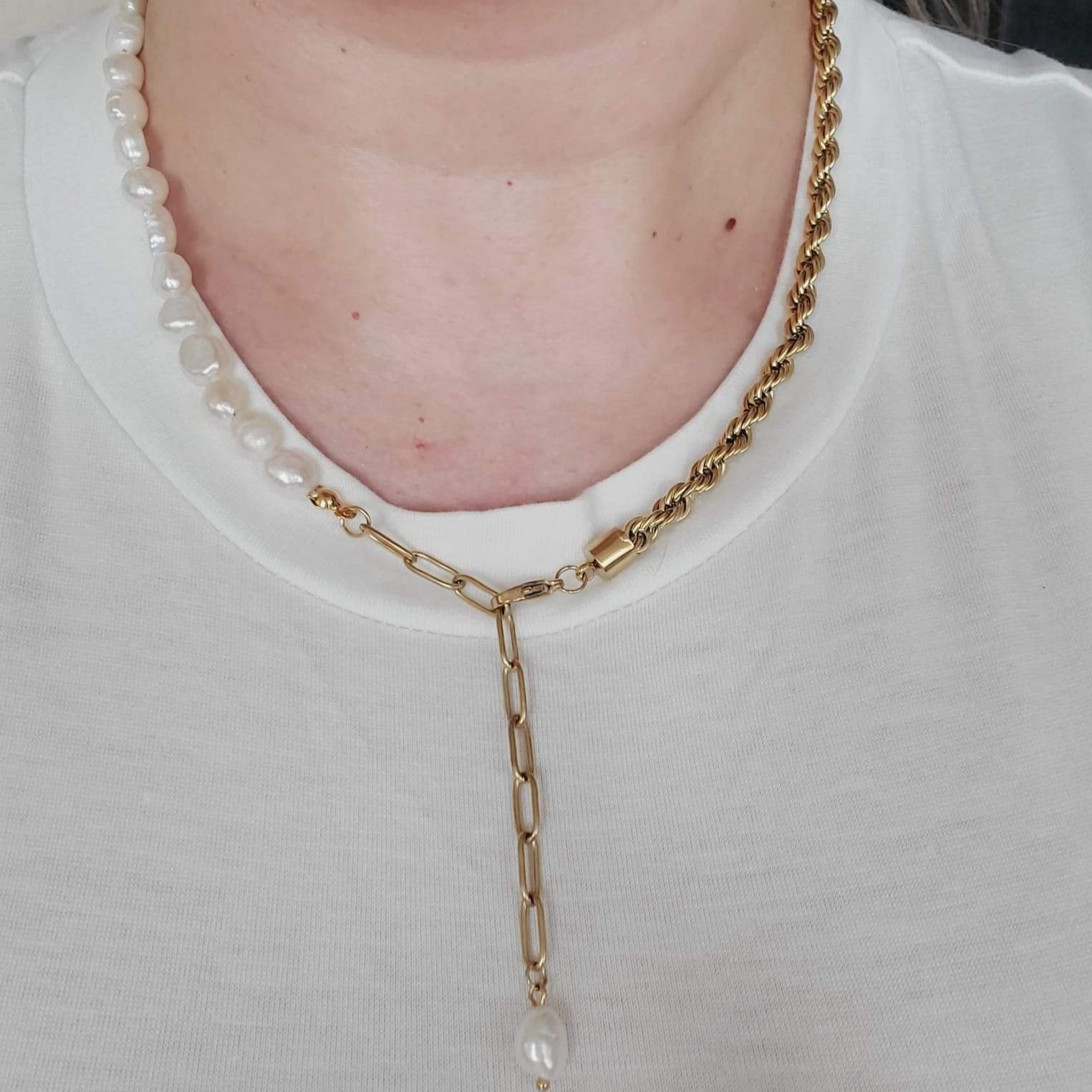 Water Resistant Jewelry, Water Resistant Necklace, Tarnish Free Necklace, Tarnish Free Jewelry, Hypoallergenic Necklace, Hypoallergenic Jewelry, Pearl Necklace, Pearl Jewelry, Hey Harper Jewelry, Missomma Jewelry, Ellie Vail Jewelry, Minimalist Jewelry, Gift for her, Gift for mom, Bold Look