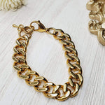 Water Resistant Bracelet, Tarnish Free Bracelet, Cuban Bracelet, Chunky Bracelet, Bold Bracelet, Bold Look Jewelry, Bold Jewelry, Gold Chunky Bracelet