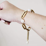 Pearl Bracelet, Water Resistant Bracelet, Mother Pearl Bracelet, Tarnish Free Bracelet, Anti Tarnish Bracelet, Minimalist, Bracelet, Bold Bracelet, Statement Bracelet