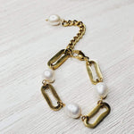 Pearl Bracelet, Water Resistant Bracelet, Mother Pearl Bracelet, Tarnish Free Bracelet, Anti Tarnish Bracelet, Minimalist, Bracelet, Bold Bracelet, Statement Bracelet