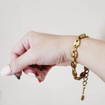 Water Resistant Bracelet, Water Resistant Jewelry, Tarnish Free Bracelet, Anti Tarnish Bracelet, Tarnish Free Jewelry, Pearl Bracelet, Mother Pearl Bracelet, Nacar Bracelet, Boho Chic Jewelry, Vintage Bracelet, Bold Bracelet, Chunky Bracelet, pignose bracelet, coffee bean bracelet