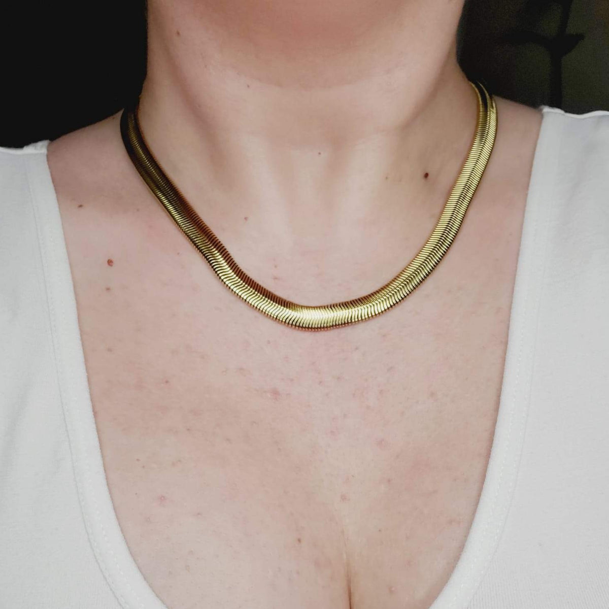 Minimalist chain, Gold filled Chain, Flat Gold Necklace, Snake Chain, Water resistant jewelry, water resistant Necklace, Water resistant bracelet, vintage jewelry, vintage jewelry, vintage necklace, 14k gold necklace, 14k gold jewelry, 14k gold necklace, fine jewelry, fine necklace, fine bracelet, snake gold necklace, bold necklace, bold jewelry, handmade jewelry, fine jewelry brand