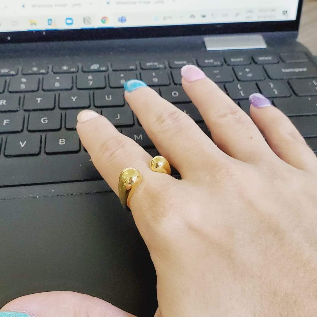 minimalist ring, chunky ring, gold plated ring, gold ring, water resistant ring, sweat resistant ring, tarnish free ring, hypoallergenic ring, vintage ring, bold ring