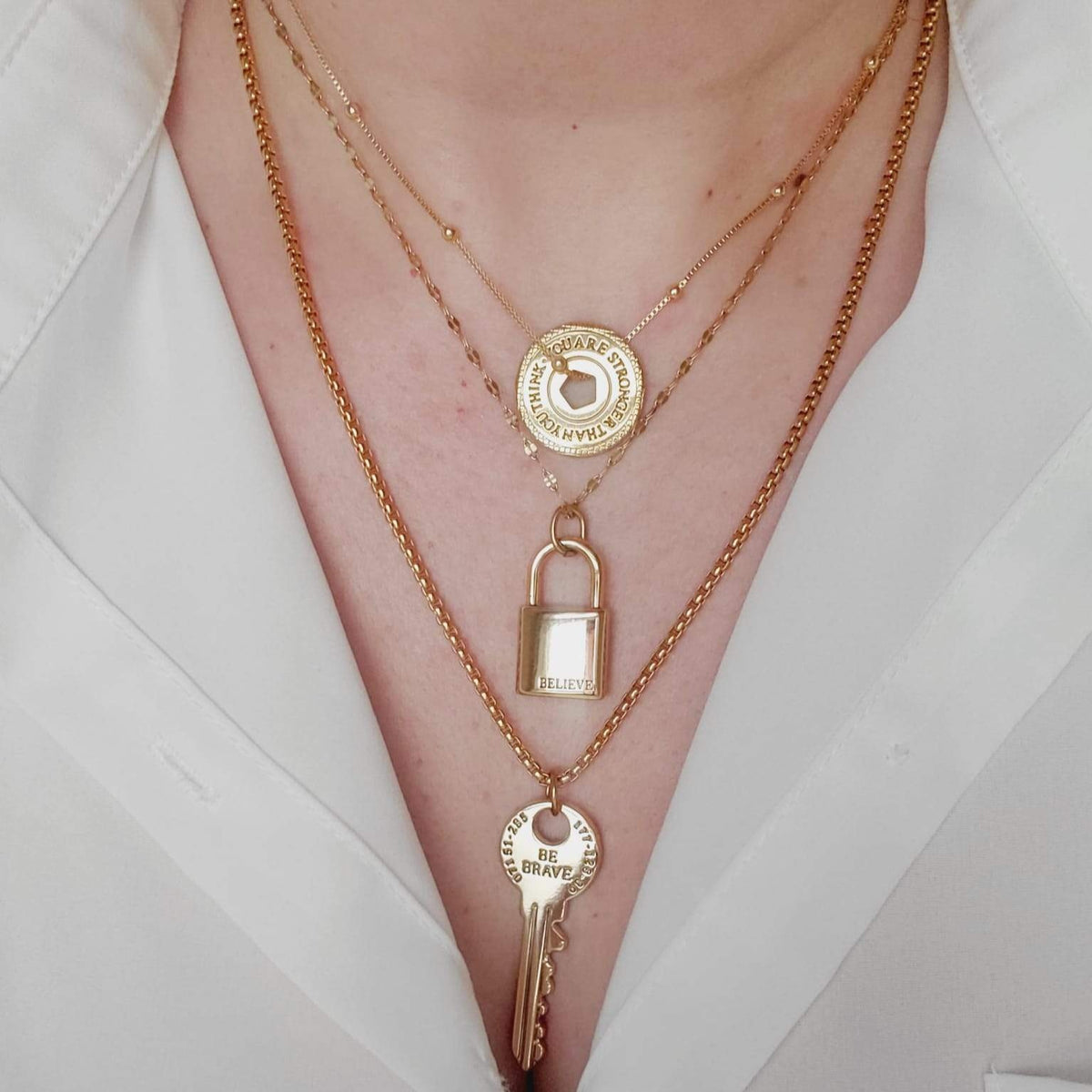 Gold Filled Chain, Brave Key Chain, Brave Key Necklace, Inspirational Chain, Inspirational Gift, Christmas gifts for mom, Christmas Gift for wife, Christmas Gift for daughter, Motivational, Gift, Motivational Necklace