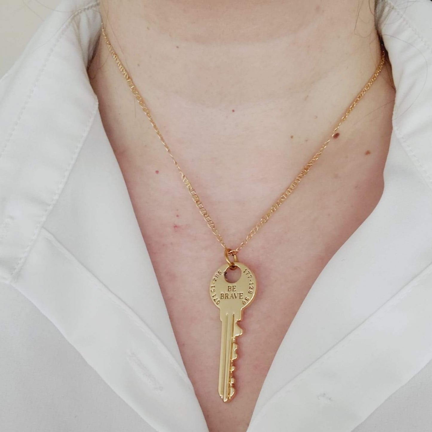 Gold Filled Chain, Brave Key Chain, Brave Key Necklace, Inspirational Chain, Inspirational Gift, Christmas gifts for mom, Christmas Gift for wife, Christmas Gift for daughter, Motivational, Gift, Motivational Necklace