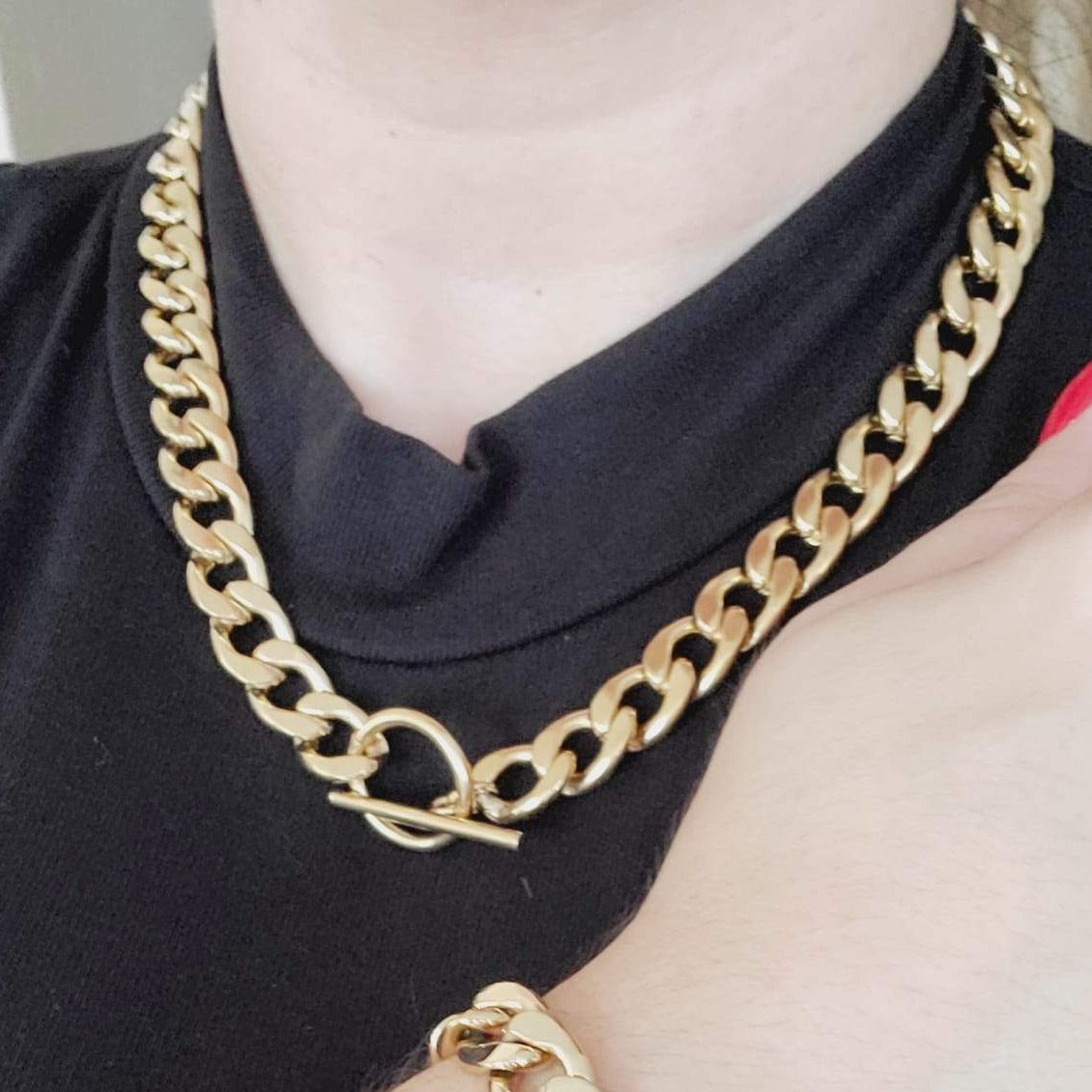 Farrah Chain Choker Necklace WARM BRASS/MIX