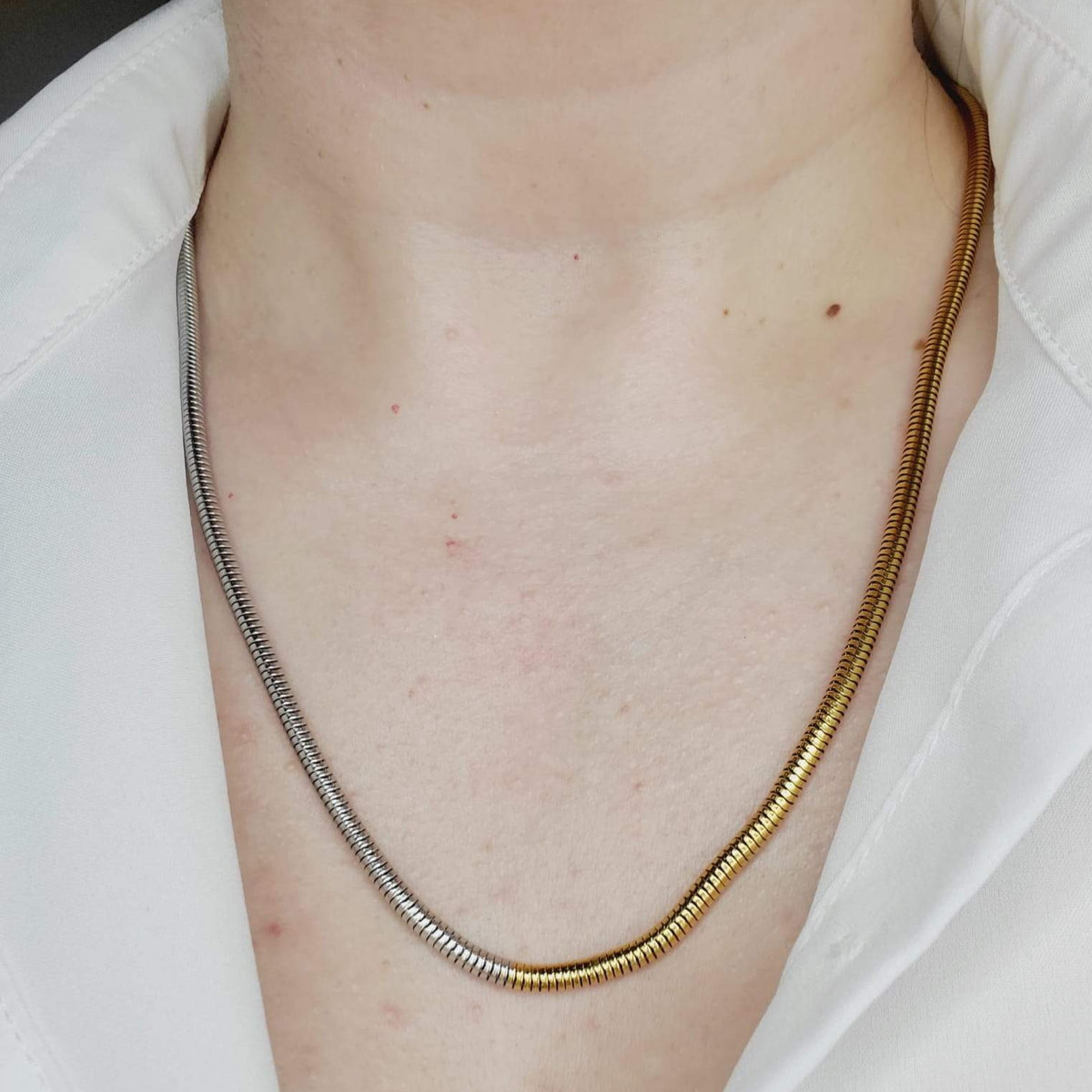 snake chain, herringbone chain, flat snake chain, gold herringbone, 18k gold snake chain, chunky gold necklace, gold fill chain, gold fill necklace, chain necklace, herringbone choker, rope chain necklace, layer necklace set, snake necklace, silver and gold snake chain, Double tone snake chain