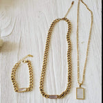 Mariner Link Chain, Heavy Chain Necklace, Thick Gold Chain, Chunky Gold Choker, Puffy Mariner Chain, Gold Mariner Chain, Gold Anchor Link, Puff Link Chain, Mariner Necklace, Puffy Link Necklace, Gold Puff Chain, Thick Puff Necklace, Mother Pearl Cuban chain, Mother Pearls cuban necklace, white necklace, white jewelry, white jewelry set, mother pearl jewelry set, white nacar jewelry set