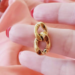 chunky earrings, thick gold hoop, gold hoop earrings, chunky gold hoop, hypoallergenic hoops, gold hoop earring, chunky hoops, small hoop earring, helloluxyjewelry, hoop earrings, croissant earrings, croissant hoops, gold filled hoops, twisted curved hoop, cuban rings, bold earrings, 18k gold earrings, water resistant earrings