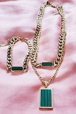 green Cuban Set, Green Gold plated Necklace, Green Gold plated Set, Mariner Link Chain, Heavy Chain Necklace, Thick Gold Chain, Chunky Gold Choker, Puffy Mariner Chain, Gold Mariner Chain, Gold Anchor Link, Puff Link Chain, Mariner Necklace, Puffy Link Necklace, Gold Puff Chain, Thick Puff Necklace, Gift for Wife, Christmas Gift for her