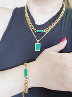 green Cuban Set, Green Gold plated Necklace, Green Gold plated Set, Mariner Link Chain, Heavy Chain Necklace, Thick Gold Chain, Chunky Gold Choker, Puffy Mariner Chain, Gold Mariner Chain, Gold Anchor Link, Puff Link Chain, Mariner Necklace, Puffy Link Necklace, Gold Puff Chain, Thick Puff Necklace, Gift for Wife, Christmas Gift for her