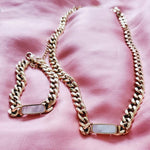 Mariner Link Chain, Heavy Chain Necklace, Thick Gold Chain, Chunky Gold Choker, Puffy Mariner Chain, Gold Mariner Chain, Gold Anchor Link, Puff Link Chain, Mariner Necklace, Puffy Link Necklace, Gold Puff Chain, Thick Puff Necklace, Mother Pearl Cuban chain, Mother Pearls cuban necklace, white necklace, white jewelry, white jewelry set, mother pearl jewelry set, white nacar jewelry set