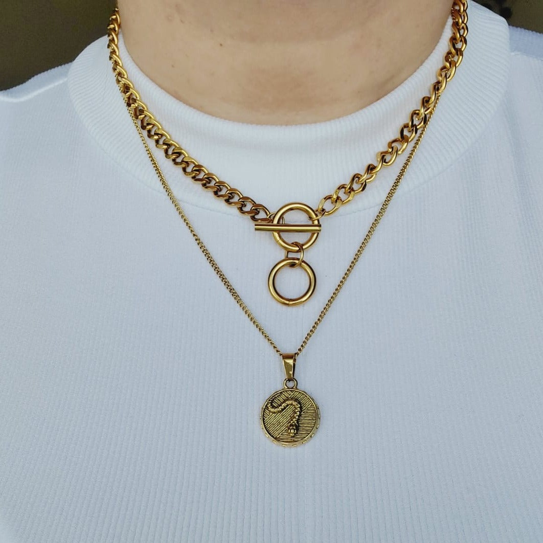 snake necklace, snake jewelry, Heads and tails necklace, coin necklace, heart necklace, love necklace, valentines necklace, valentines gift, Tiger Necklace, Leo Necklace, 18k Gold Necklace, Gift for her, Gift for mom, Bold jewelry, bold necklace, paperclip necklace, dainty jewelry, vintage jewelry, gold jewelry, goldfilled jewelry, water resistant jewelry, water resistant necklace