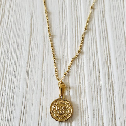 Heads and tails necklace, coin necklace, heart necklace, love necklace, valentines necklace, valentines gift, Tiger Necklace, Leo Necklace, 18k Gold Necklace, Gift for her, Gift for mom, Bold jewelry, bold necklace, paperclip necklace, dainty jewelry, vintage jewelry, gold jewelry, goldfilled jewelry, water resistant jewelry, water resistant necklace