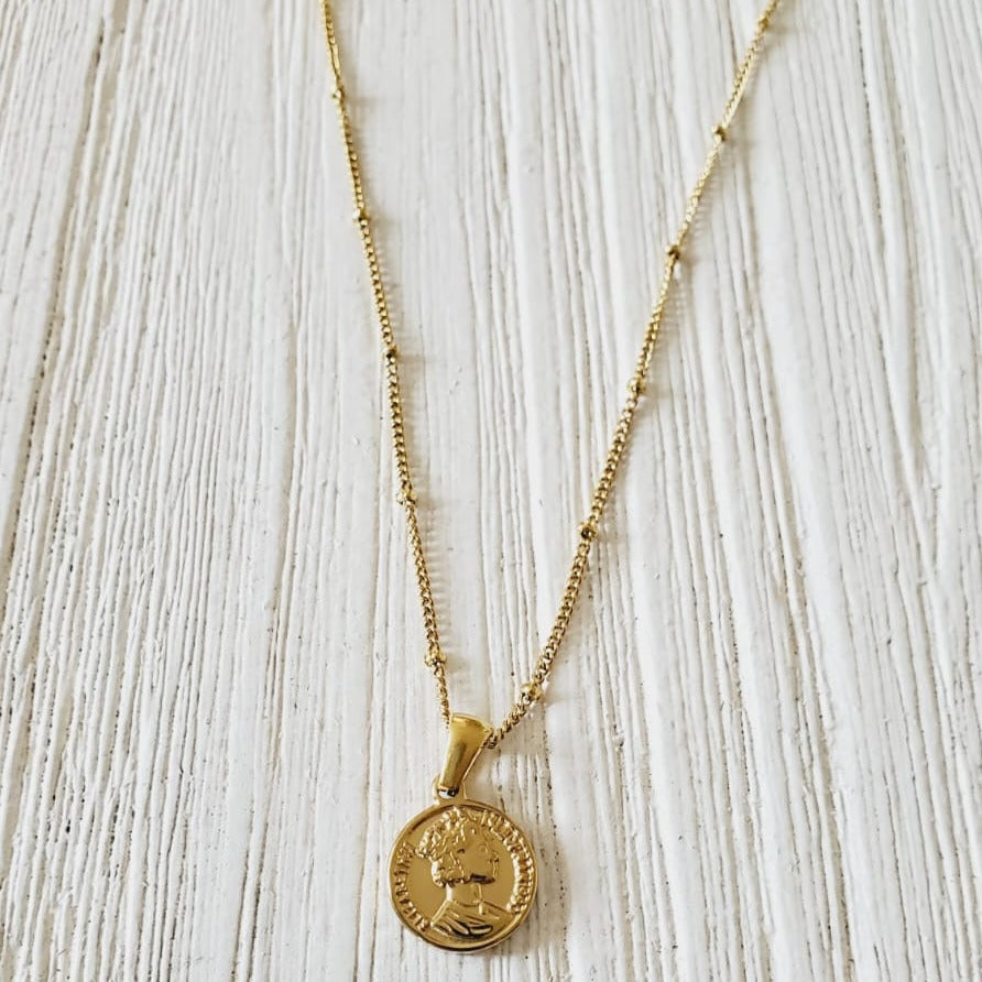 Heads and tails necklace, coin necklace, heart necklace, love necklace, valentines necklace, valentines gift, Tiger Necklace, Leo Necklace, 18k Gold Necklace, Gift for her, Gift for mom, Bold jewelry, bold necklace, paperclip necklace, dainty jewelry, vintage jewelry, gold jewelry, goldfilled jewelry, water resistant jewelry, water resistant necklace