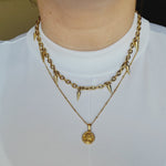 Heads and tails necklace, coin necklace, heart necklace, love necklace, valentines necklace, valentines gift, Tiger Necklace, Leo Necklace, 18k Gold Necklace, Gift for her, Gift for mom, Bold jewelry, bold necklace, paperclip necklace, dainty jewelry, vintage jewelry, gold jewelry, goldfilled jewelry, water resistant jewelry, water resistant necklace