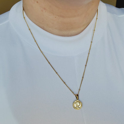 Heads and tails necklace, coin necklace, heart necklace, love necklace, valentines necklace, valentines gift, Tiger Necklace, Leo Necklace, 18k Gold Necklace, Gift for her, Gift for mom, Bold jewelry, bold necklace, paperclip necklace, dainty jewelry, vintage jewelry, gold jewelry, goldfilled jewelry, water resistant jewelry, water resistant necklace