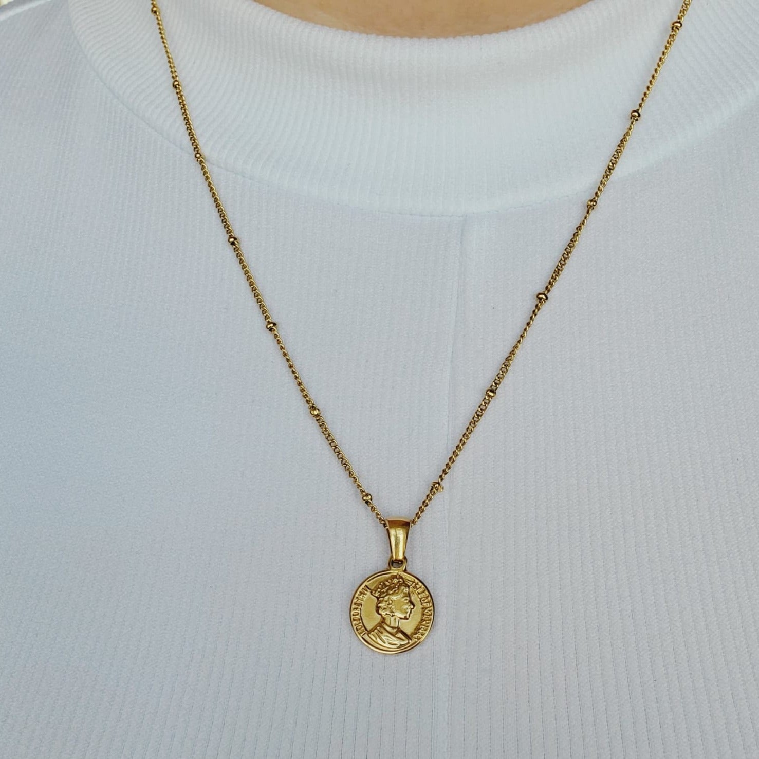 Heads and tails necklace, coin necklace, heart necklace, love necklace, valentines necklace, valentines gift, Tiger Necklace, Leo Necklace, 18k Gold Necklace, Gift for her, Gift for mom, Bold jewelry, bold necklace, paperclip necklace, dainty jewelry, vintage jewelry, gold jewelry, goldfilled jewelry, water resistant jewelry, water resistant necklace