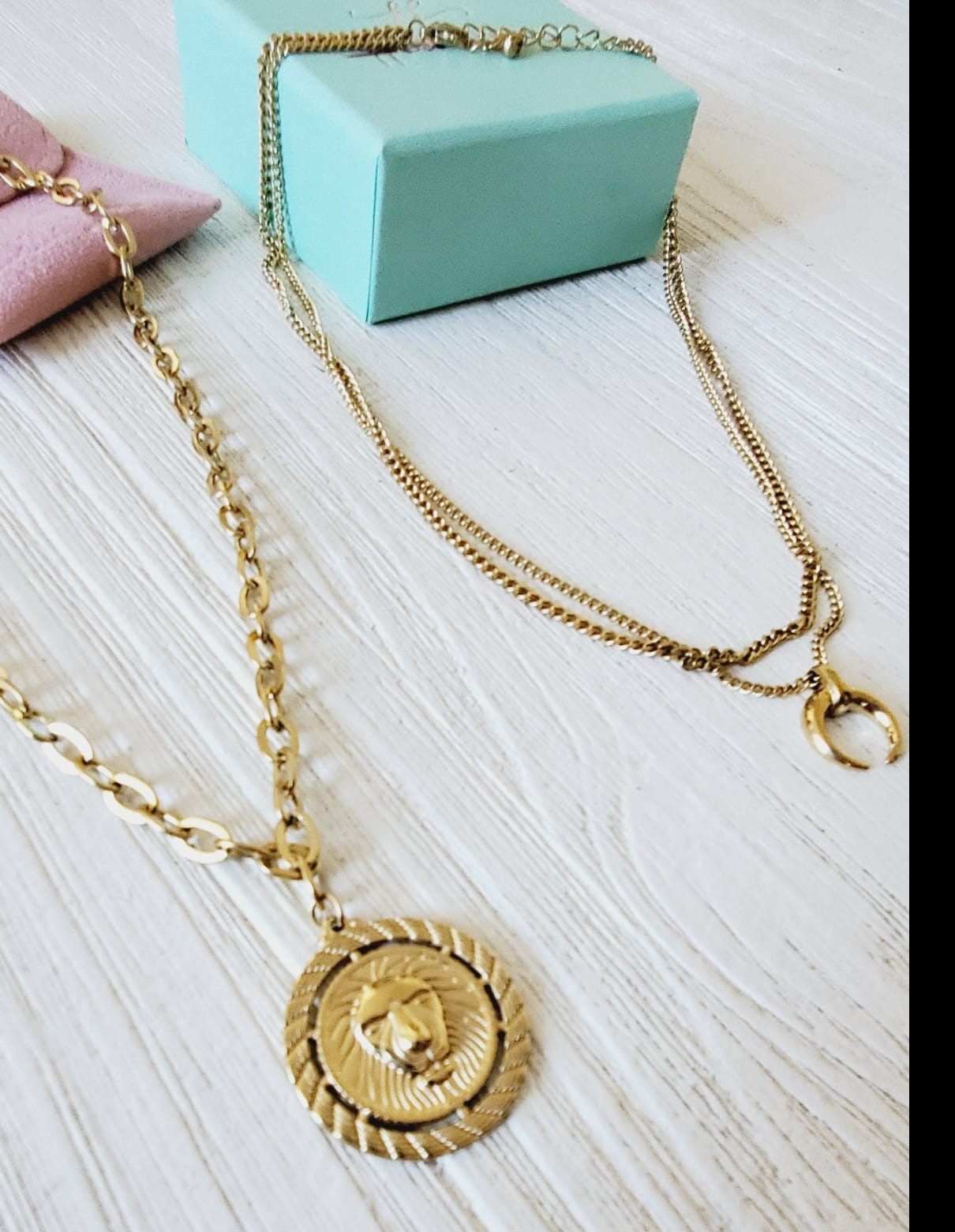 Tiger Necklace, Leo Necklace, 18k Gold Necklace, Gift for her, Gift for mom, Bold jewelry, bold necklace, paperclip necklace, dainty jewelry, vintage jewelry, gold jewelry, goldfilled jewelry, water resistant jewelry, water resistant necklace, horn necklace
