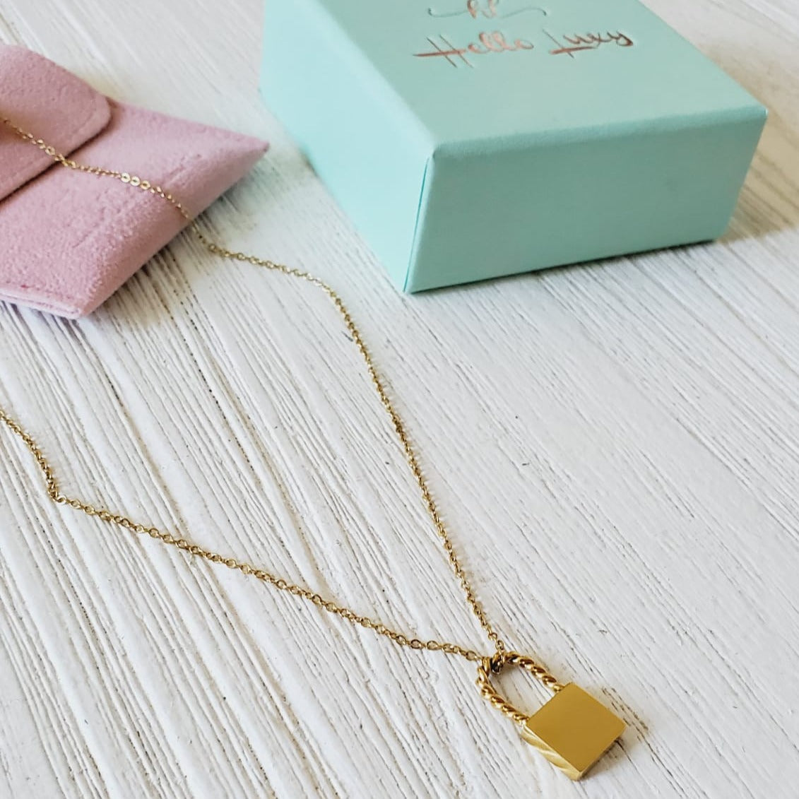 Bold Lock Pendant Chain Necklace