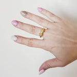 18k ring, bold ring, gold ring, gift for her, knot ring, 18k golden ring, gift for her, vintage ring, dainty ring, trending rings, trendy rings, gift for mom, gift for aunt, chunky rings, classic rings, water resistant rings, tarnish free rings