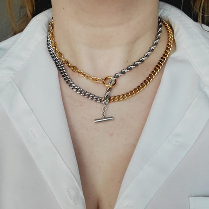 Minimalist chain, double tone Chain, rope Necklace, rolo Chain, Water resistant jewelry, water resistant Necklace, Water resistant bracelet, vintage jewelry, vintage jewelry, vintage necklace, 14k gold necklace, 14k gold jewelry, 14k gold necklace, fine jewelry, fine necklace, fine bracelet, snake gold necklace, bold necklace, bold jewelry, handmade jewelry, fine jewelry brand, hello luxy, joyeria fina, gold plated chain, 18k gold plated chain, 18k gold plated jewelry, gift for her