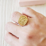 black ring, 18k gold plated ring, water resistant ring, sweat resistant ring, vintage gold ring, vintage ring, bold ring, chunky ring, dainty ring, gold filled ring, dainty jewelry, hey harper jewelry, the views and co jewelry, ellie vail jewelry, she is gold jewelry, aurora jewelry shop, kinita jewelry, babeina jewelry
