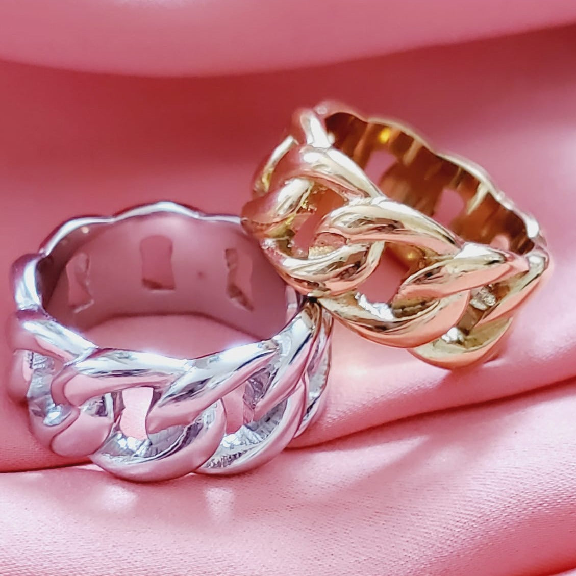 chunky gold ring, bold ring, chunky silver ring, cuban gold ring, cuban silver ring, high end ring, bold ring, water resistant ring, water resistant jewelry, sweat resistant ring, tarnish free ring, hypoallergenic ring, hey harper ring, ellie vail jewelry, she is golden jewelry, hello luxy jewelry, hello luxy, the views and co jewelry