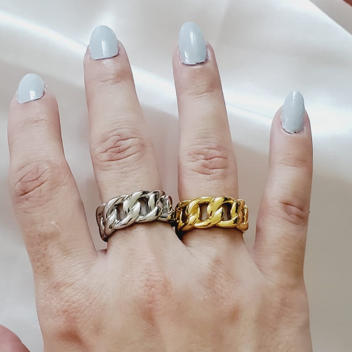 chunky gold ring, bold ring, chunky silver ring, cuban gold ring, cuban silver ring, high end ring, bold ring, water resistant ring, water resistant jewelry, sweat resistant ring, tarnish free ring, hypoallergenic ring, hey harper ring, ellie vail jewelry, she is golden jewelry, hello luxy jewelry, hello luxy, the views and co jewelry