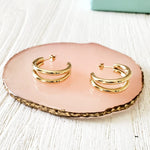 chunky earrings, thick gold hoop, gold hoop earrings, chunky gold hoop, hypoallergenic hoops, gold hoop earring, chunky hoops, small hoop earring, helloluxyjewelry, hoop earrings, croissant earrings, croissant hoops, gold filled hoops, twisted curved hoop, cuban rings, bold earrings, 18k gold earrings, water resistant earrings