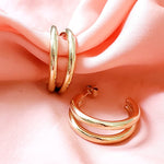 chunky earrings, thick gold hoop, gold hoop earrings, chunky gold hoop, hypoallergenic hoops, gold hoop earring, chunky hoops, small hoop earring, helloluxyjewelry, hoop earrings, croissant earrings, croissant hoops, gold filled hoops, twisted curved hoop, cuban rings, bold earrings, 18k gold earrings, water resistant earrings