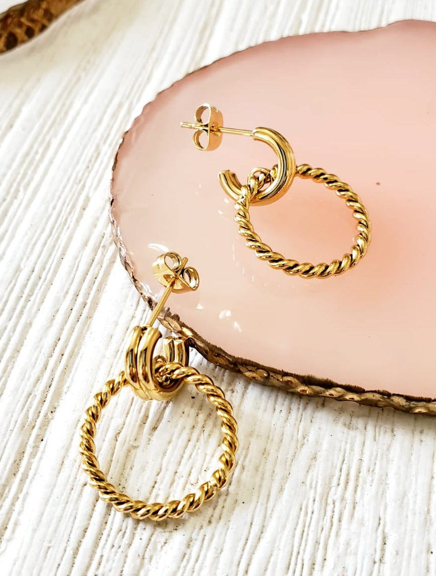 dainty hoops, dainty earrings, circular earrings, 18k gold earrings, bold earrings, vintage earrings, thick gold hoop, gold hoop earrings, chunky gold hoop, hypoallergenic hoops, gold hoop earring, chunky hoops, small hoop earring, Hello luxy jewelry, hoop earrings, croissant earrings, croissant hoops, gold filled hoops, cuban earrings