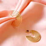 dainty hoops, dainty earrings, circular earrings, 18k gold earrings, bold earrings, vintage earrings, thick gold hoop, gold hoop earrings, chunky gold hoop, hypoallergenic hoops, gold hoop earring, chunky hoops, small hoop earring, Hello luxy jewelry, hoop earrings, croissant earrings, croissant hoops, gold filled hoops, rainbow earrings