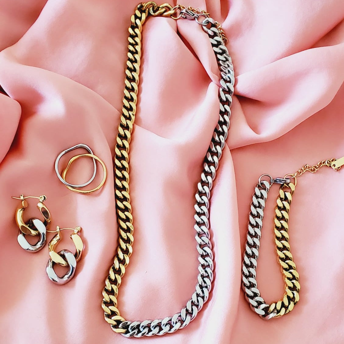 chunky earrings, thick gold hoop, gold hoop earrings, chunky gold hoop, hypoallergenic hoops, gold hoop earring, chunky hoops, small hoop earring, helloluxyjewelry, hoop earrings, croissant earrings, croissant hoops, gold filled hoops, twisted curved hoop, cuban rings, bold earrings, 18k gold earrings, water resistant earrings, double tone hoops, double tone earrings